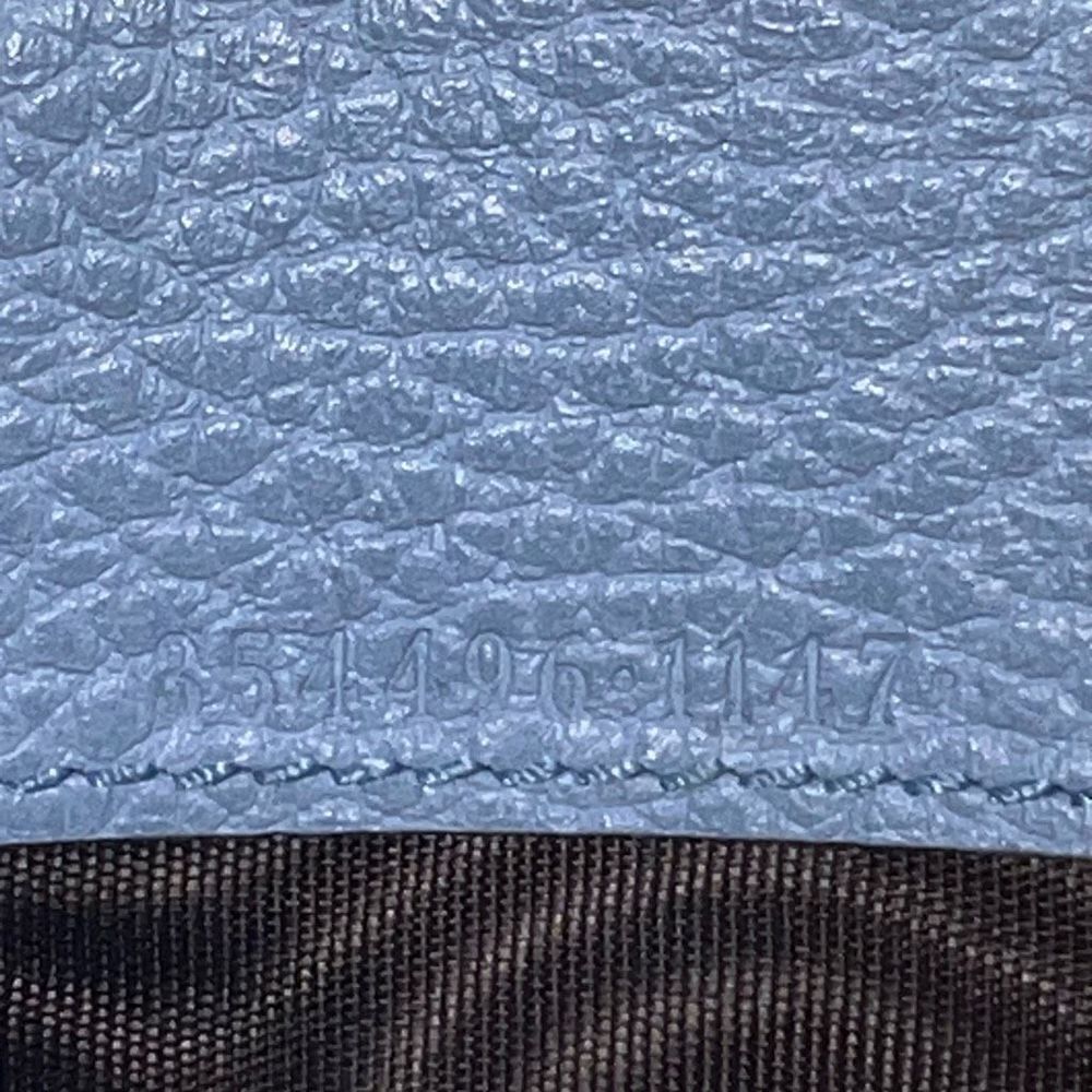 Gucci Pebbled Calfskin Swing Continental Wallet Light Beige Baby Blue Interior - Picture 16 of 16